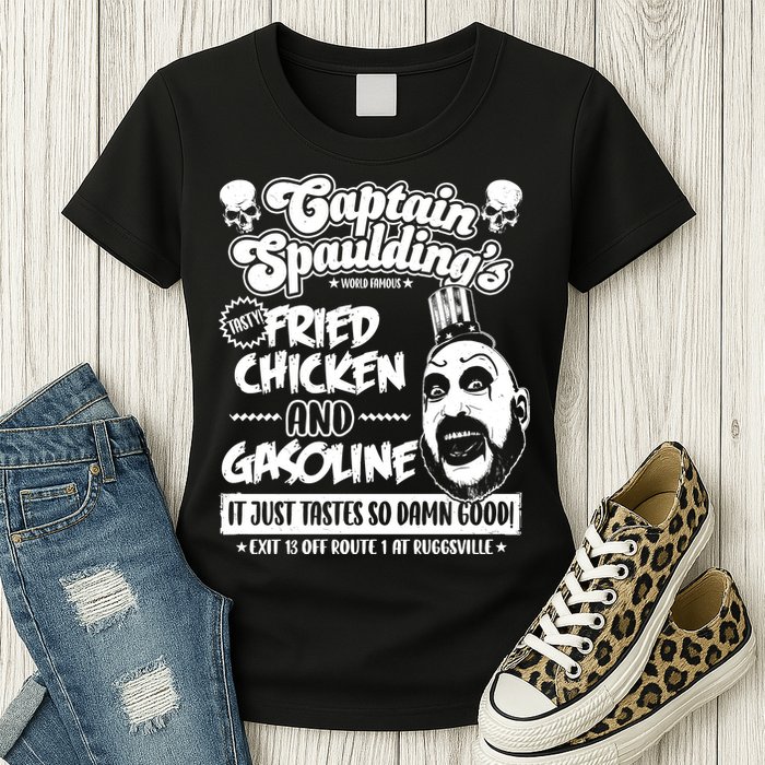Funny Captain Spaulding's Fried Chicken And Gasoline Womens T-Shirt