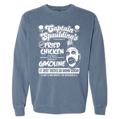 Funny Captain Spaulding's Fried Chicken And Gasoline Garment-Dyed Sweatshirt