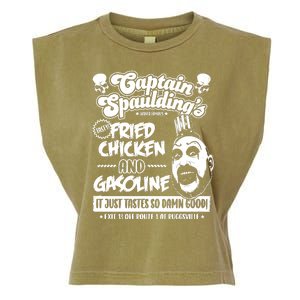 Funny Captain Spaulding's Fried Chicken And Gasoline Garment-Dyed Women's Muscle Tee