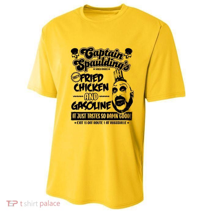 Funny Captain Spaulding's Fried Chicken And Gasoline Youth Performance Sprint T-Shirt