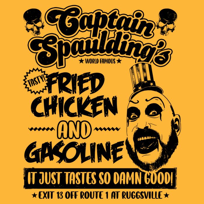Funny Captain Spaulding's Fried Chicken And Gasoline Kids Long Sleeve Shirt