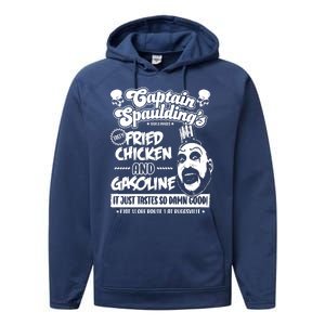 Funny Captain Spaulding's Fried Chicken And Gasoline Performance Fleece Hoodie