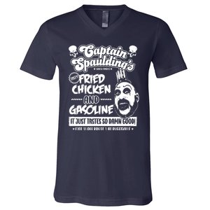 Funny Captain Spaulding's Fried Chicken And Gasoline V-Neck T-Shirt