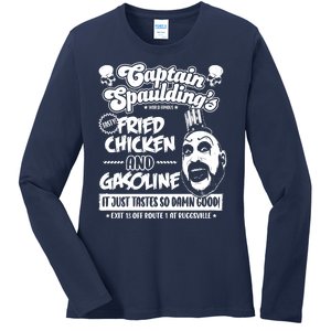 Funny Captain Spaulding's Fried Chicken And Gasoline Ladies Long Sleeve Shirt