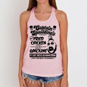 Funny Captain Spaulding's Fried Chicken And Gasoline Women's Knotted Racerback Tank