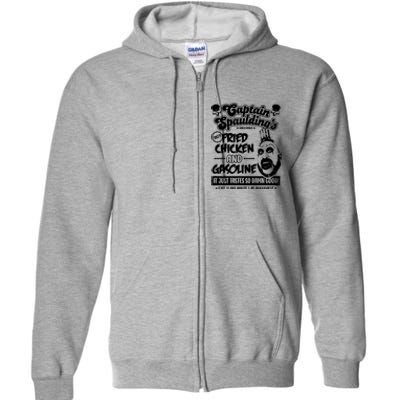 Funny Captain Spaulding's Fried Chicken And Gasoline Full Zip Hoodie