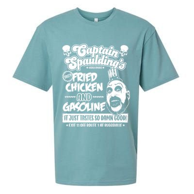 Funny Captain Spaulding's Fried Chicken And Gasoline Sueded Cloud Jersey T-Shirt