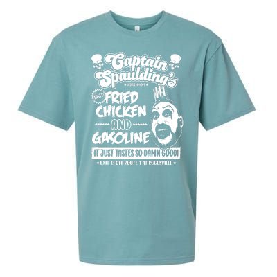 Funny Captain Spaulding's Fried Chicken And Gasoline Sueded Cloud Jersey T-Shirt