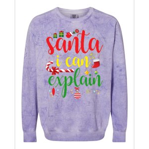 Funny Christmas Santa I Can Explain Colorblast Crewneck Sweatshirt