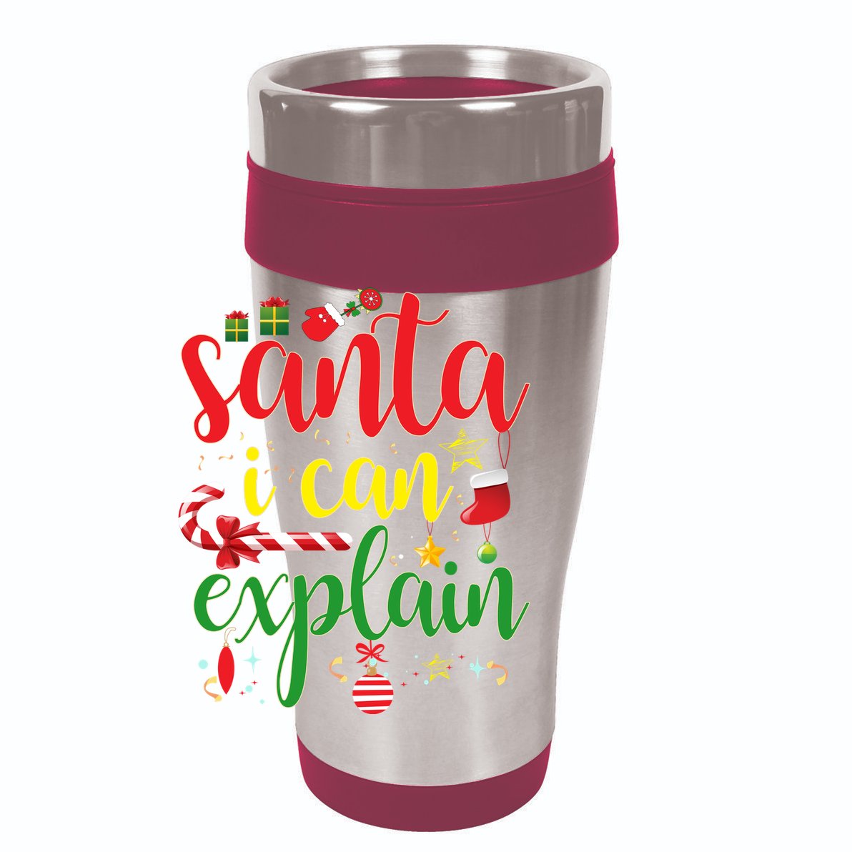 Funny Christmas Santa I Can Explain 12oz Stainless Steel Coffee Mug