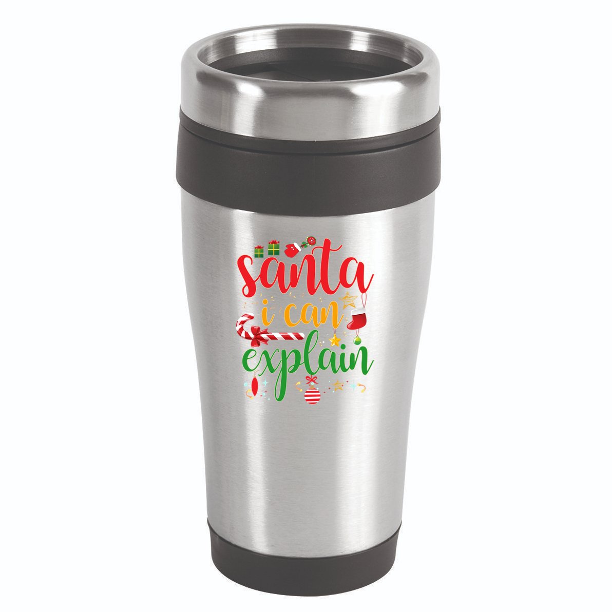Funny Christmas Santa I Can Explain 16oz Travel Tumbler