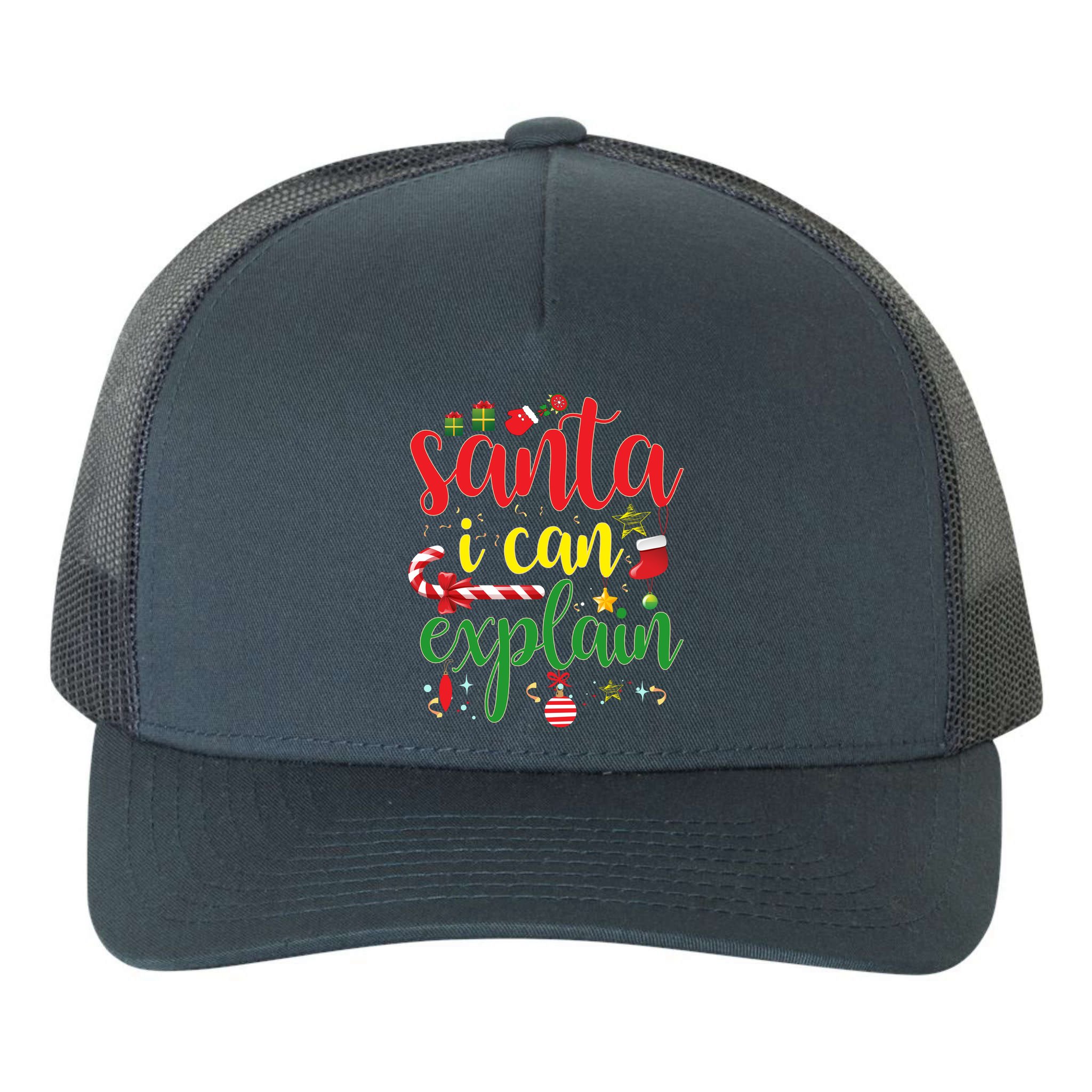 Funny Christmas Santa I Can Explain Yupoong Adult 5-Panel Trucker Hat