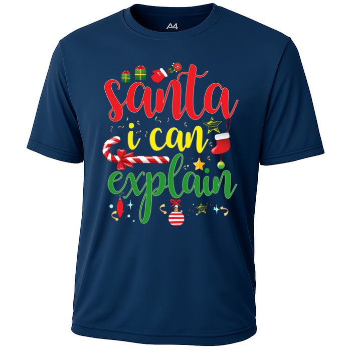 Funny Christmas Santa I Can Explain Cooling Performance Crew T-Shirt