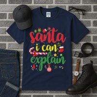 Funny Christmas Santa I Can Explain Tall T-Shirt