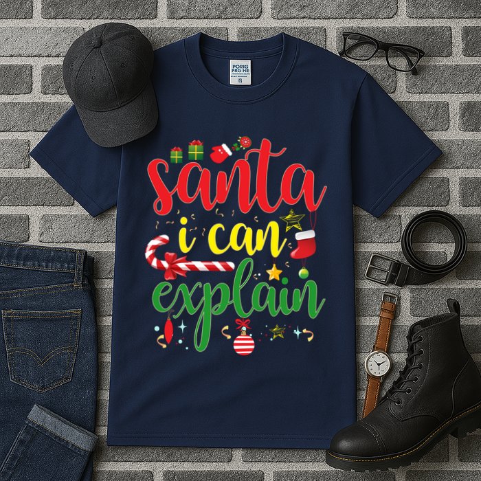 Funny Christmas Santa I Can Explain Tall T-Shirt