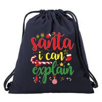 Funny Christmas Santa I Can Explain Drawstring Bag