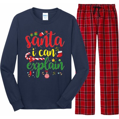 Funny Christmas Santa I Can Explain Long Sleeve Pajama Set