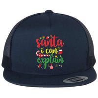 Funny Christmas Santa I Can Explain Flat Bill Trucker Hat