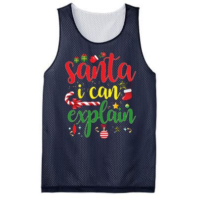 Funny Christmas Santa I Can Explain Mesh Reversible Basketball Jersey Tank