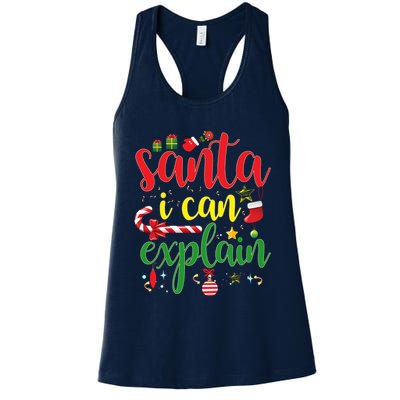 Funny Christmas Santa I Can Explain Womens Tank Top