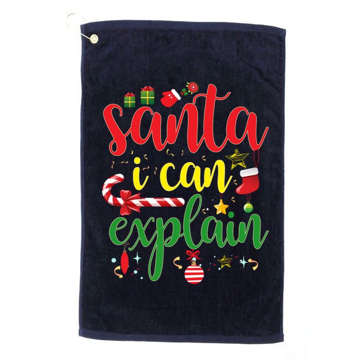 Funny Christmas Santa I Can Explain Golf Towel