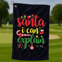 Funny Christmas Santa I Can Explain Golf Towel