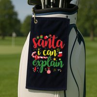 Funny Christmas Santa I Can Explain Golf Towel