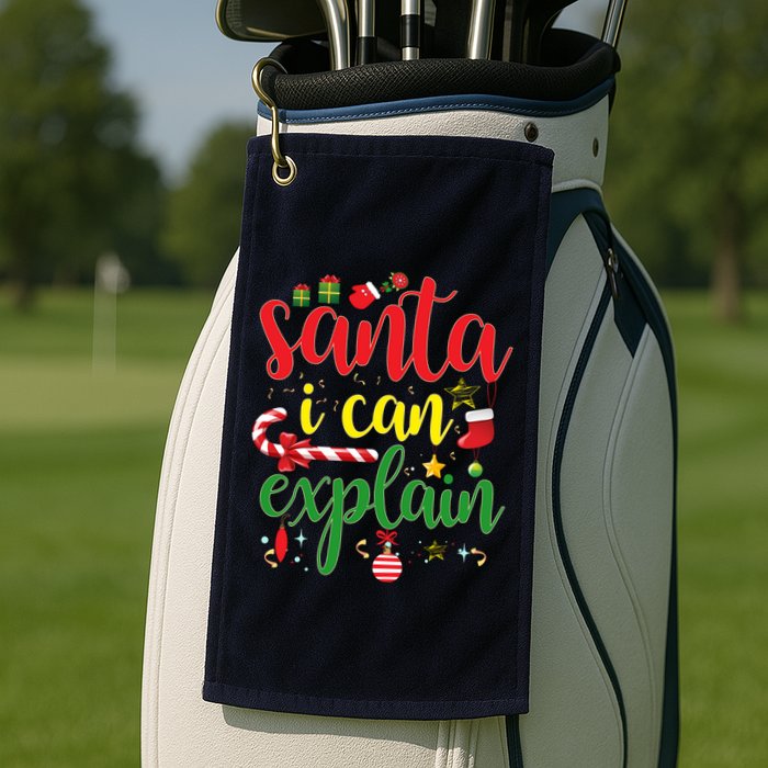 Funny Christmas Santa I Can Explain Golf Towel