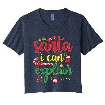 Funny Christmas Santa I Can Explain Crop Top