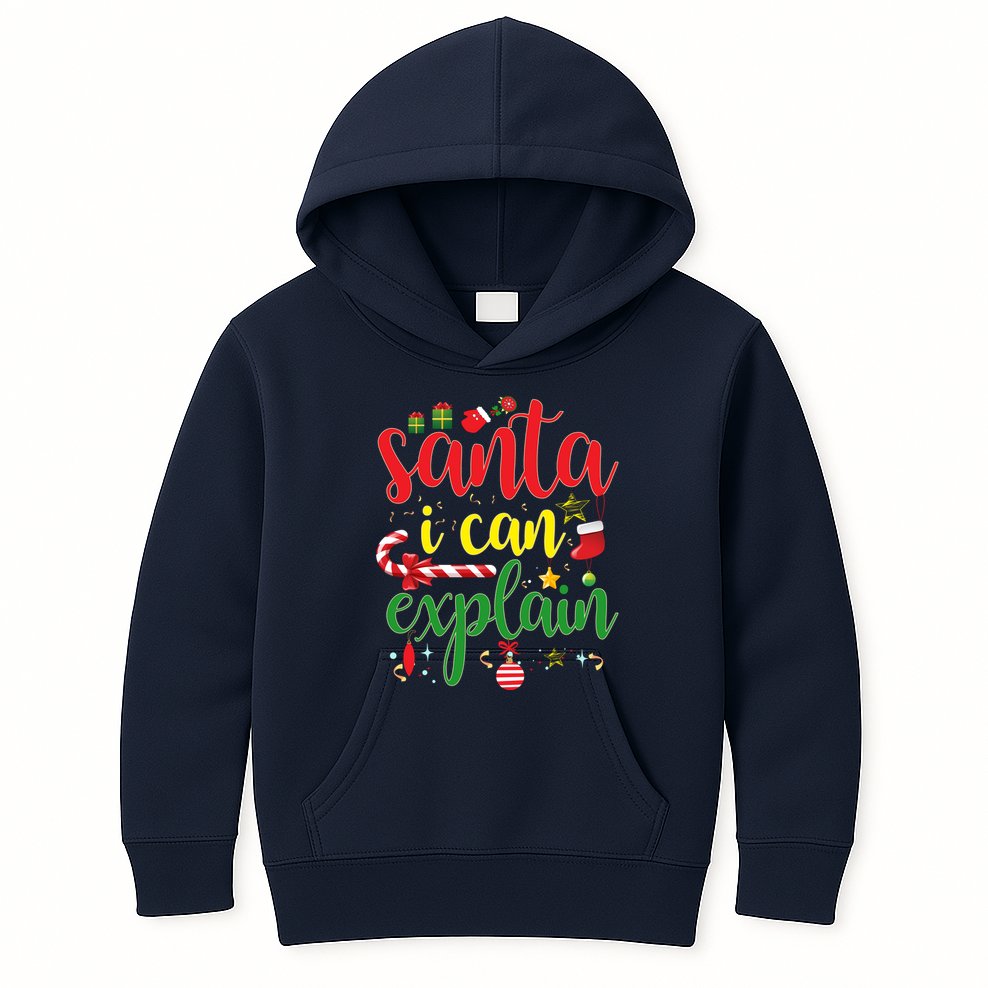 Funny Christmas Santa I Can Explain Kids Hoodie
