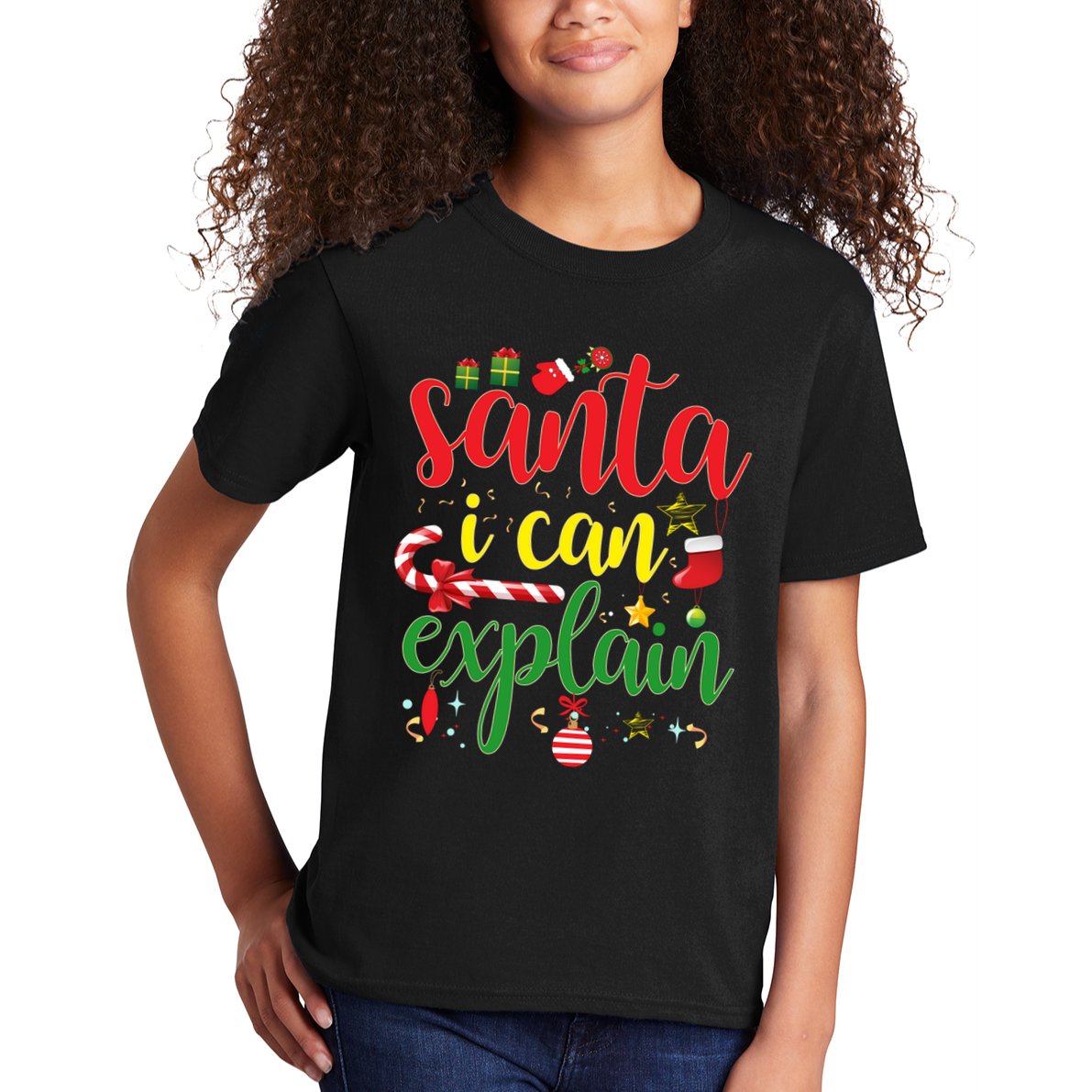 Funny Christmas Santa I Can Explain Kids T-Shirt