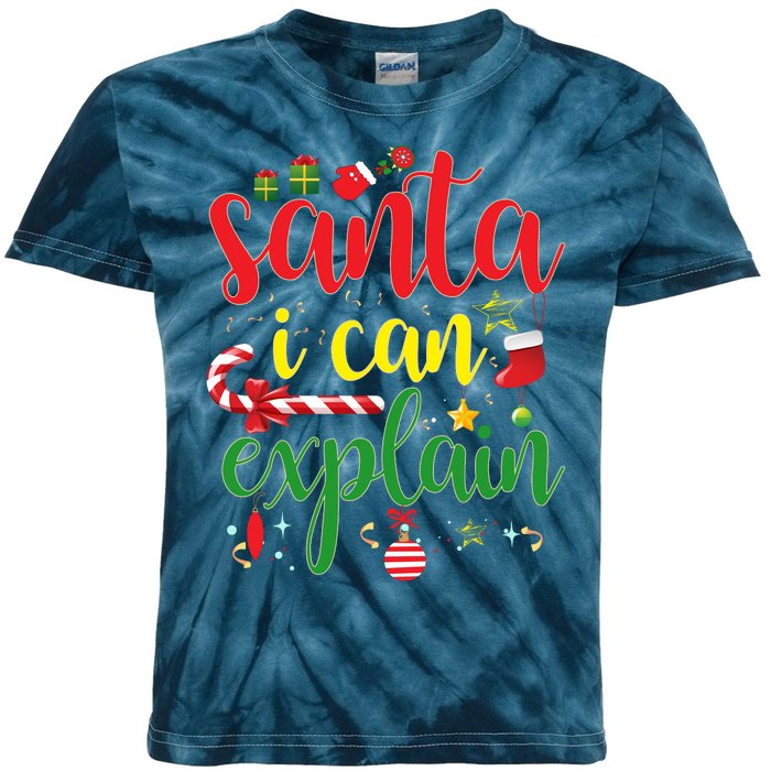 Funny Christmas Santa I Can Explain Kids Tie-Dye T-Shirt