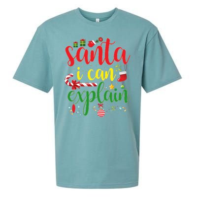 Funny Christmas Santa I Can Explain Sueded Cloud Jersey T-Shirt