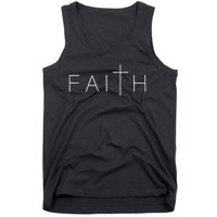 Faith Cross Subtle Christian Minimalist Religious Jesus Tank Top