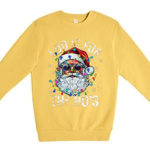 Funny Christmas Santa Claus I Do It For The Hos Cute Xmas Gift Premium Crewneck Sweatshirt