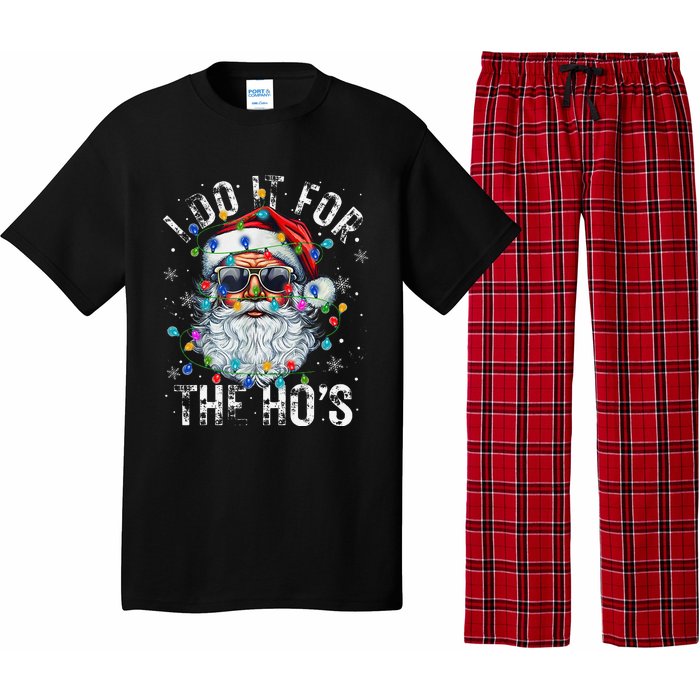 Funny Christmas Santa Claus I Do It For The Hos Cute Xmas Gift Pajama Set