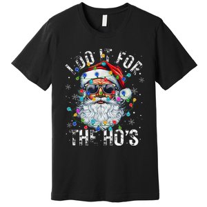 Funny Christmas Santa Claus I Do It For The Hos Cute Xmas Gift Premium T-Shirt