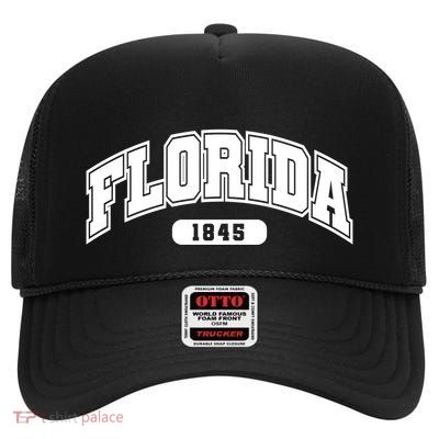 Florida Collegiate Style 1845 High Crown Mesh Back Trucker Hat