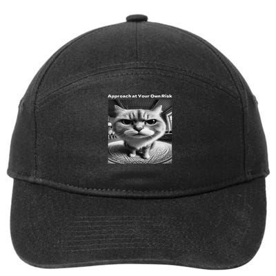 Funny Cat Silly Meme Angry Im Not In The Mood Cattitude 7-Panel Snapback Hat