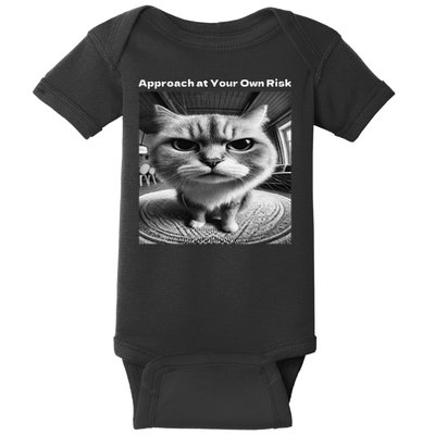 Funny Cat Silly Meme Angry Im Not In The Mood Cattitude Baby Bodysuit