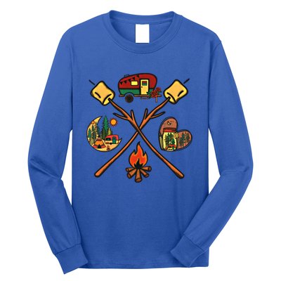 Funny Campfire Smores Sticks For Camping Mom Camper Family Funny Gift Long Sleeve Shirt