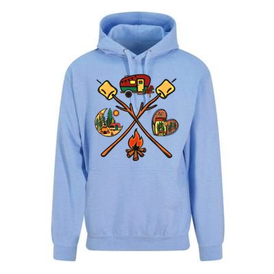 Funny Campfire Smores Sticks For Camping Mom Camper Family Funny Gift Unisex Surf Hoodie