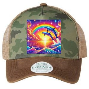 Funny Cute Symphony Dolphin Meme Legacy Tie Dye Trucker Hat