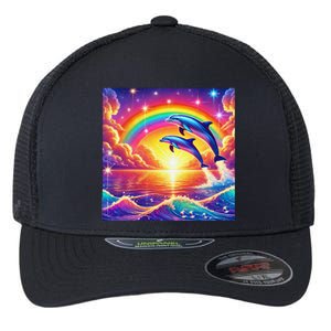 Funny Cute Symphony Dolphin Meme Flexfit Unipanel Trucker Cap