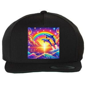 Funny Cute Symphony Dolphin Meme Wool Snapback Cap