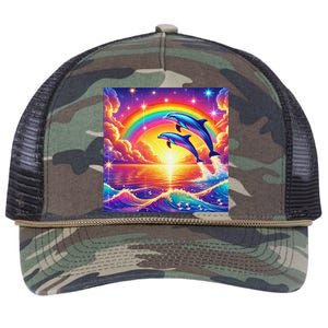 Funny Cute Symphony Dolphin Meme Retro Rope Trucker Hat Cap