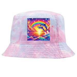 Funny Cute Symphony Dolphin Meme Tie-Dyed Bucket Hat