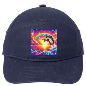 Funny Cute Symphony Dolphin Meme 7-Panel Snapback Hat