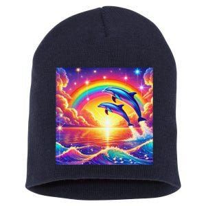 Funny Cute Symphony Dolphin Meme Short Acrylic Beanie