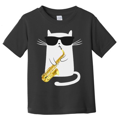 Funny Cat Saxophone Music Gift Toddler T-Shirt